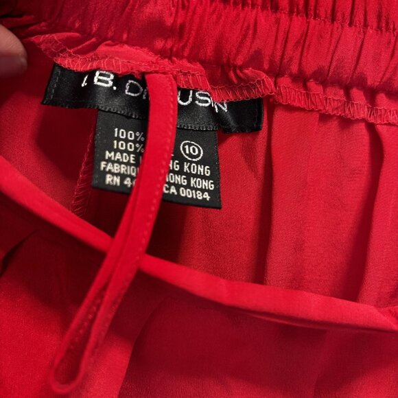 Vintage 90s 100% Silk Pleated Pants Womens 10 Red High Rise Christmas Holiday - Picture 11 of 16